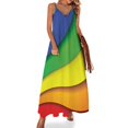 thumbnail image 1 of Vestido sin mangas estilo pop art con diseño de REMOLINO DE ARCOÍRIS Vestido vintage Falda de verano para mujer, 1 of 7