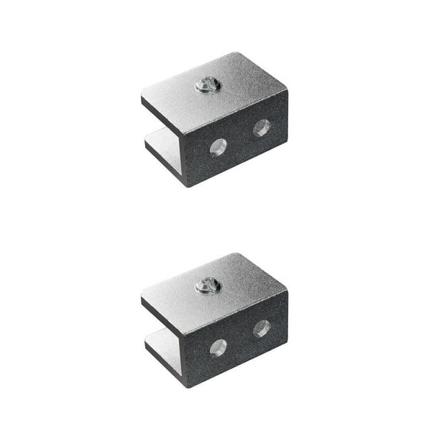Bearachild 4 Uds. Suficientes abrazaderas de vidrio de mano soporte de cerca de pasamanos aleación de aluminio Base plana gafas Clip Clips de Plata S 6-8 mm 2Conjunto
