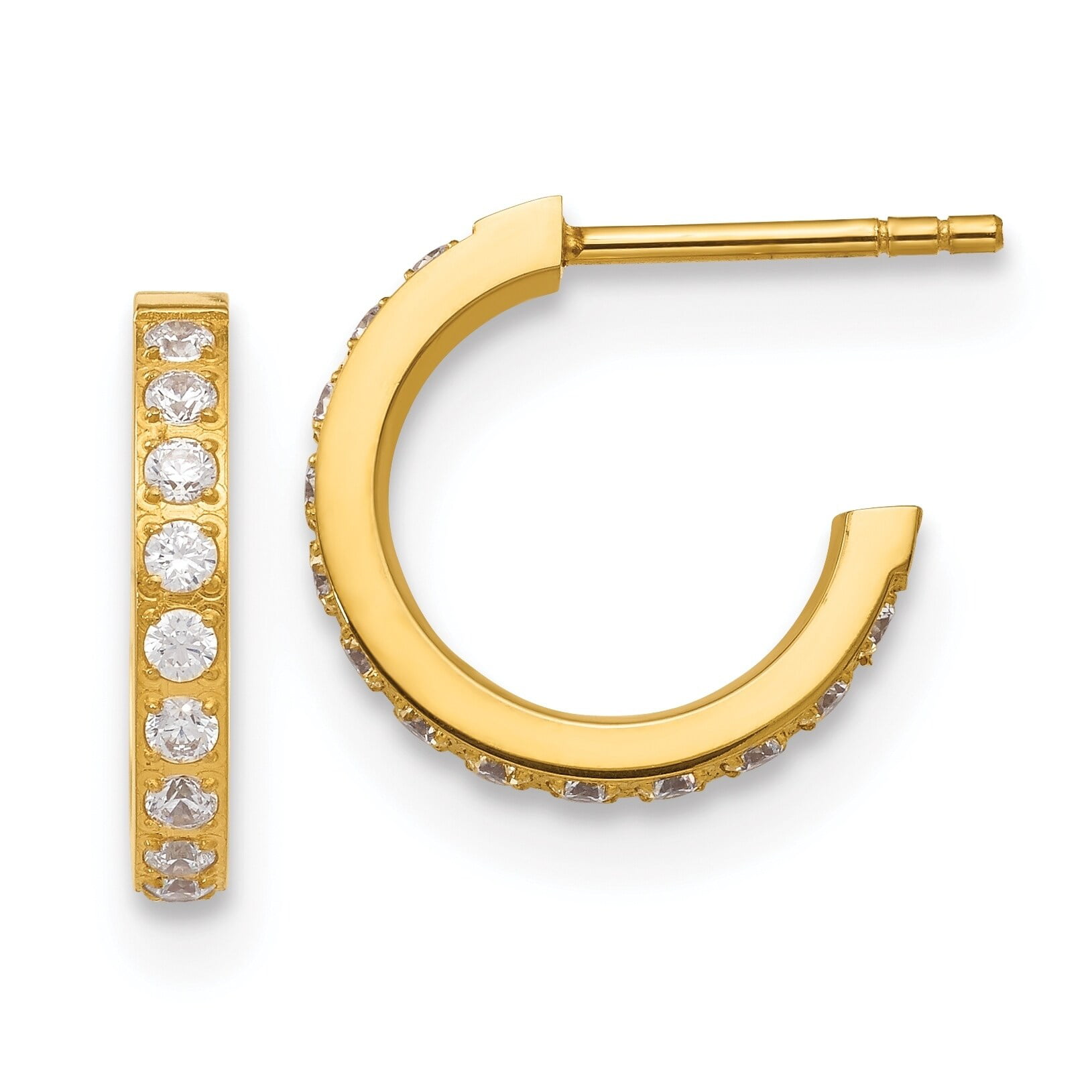 Stainless Steel Gold IP plated Hoop Earrings 19mm 