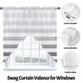 thumbnail image 3 of Gray Stripe Swag Valances for Windows 2 Pack Gradient Swag Kitchen Curtains 36 Inches Long Rod Pocket Short Window Treatment for Kitchen Bathroom 28"x36", 3 of 8