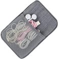 thumbnail image 4 of Bolsa para accesorios electrónicos, estuche organizador para dispositivos digitales, funda de transporte de nailon gris para guardar equipos de viaje, cables, USB, auriculares, disco duro portátil, 4 of 4
