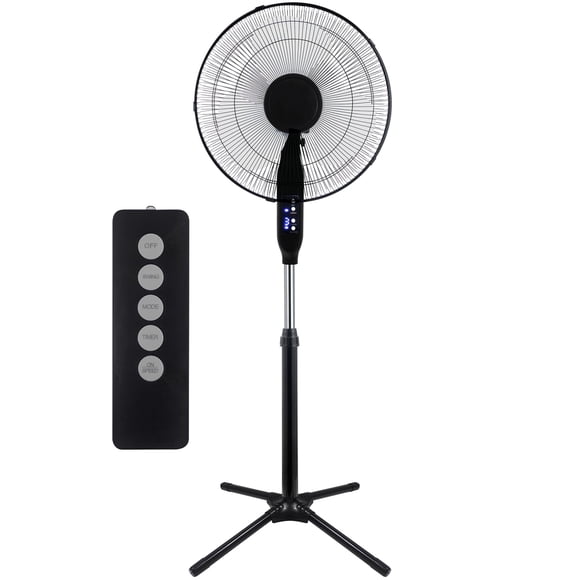 Craig TH6069, ventilador de pie oscilante de 16 pulgadas con control remoto, cabezal oscilante de 90 grados, altura e inclinación ajustables, perfecto para dormitorio, oficina y cualquier habitación d