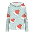 thumbnail image 6 of Tops for Women Christmas Hooded Sweatshirt Printed Long Sleeved Casual Pullover Sweatshirt,Womens Tops Plus Size Blue XXL, 6 of 6