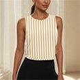 thumbnail image 7 of Fewfanhot Women's Stripe Print Sleeveless Racerback Crop Top, Loose Fit Workout Gym Tank, Lightweight Breathable Summer Athletic Shirt, 7 of 7