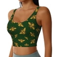 thumbnail image 2 of Vsdgher Hohey Bee Print Women Sleeveless Athletic Tank Top Built-in Bra Camisole Sports Vest for Yoga Running Fitness Exercise with Removable Pads, 2 of 8