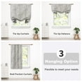 thumbnail image 4 of DriftAway Roman Linen Blend Blackout Tie Up Curtain for Kitchen Adjustable Balloon Watercolor Stripe Textured Printed Roman Shades for Small Window Single Rod Pocket Window Coverings 45W x 63L Black, 4 of 8