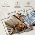 thumbnail image 6 of Elephant Stock Ship Wheel And Deck Wall Art - Horizontal Multi Panel Canvas - Living Room Wall Decor - Nautical Multi Panel - Brown And Beige Decor - 68" x 42", 6 of 8