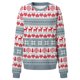 thumbnail image 5 of Moda Navidad mujer estampado manga larga cómodo transpirable cuello redondo camisa Tops Pompotops  gfhjh8866, 5 of 6