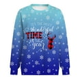 thumbnail image 6 of Futezty Merry Christmas Sweartshirt for Women Xmas Buffalo Plaid Tree Tops Color Block Snowflake Print Long Sleeve Shirt, 6 of 6