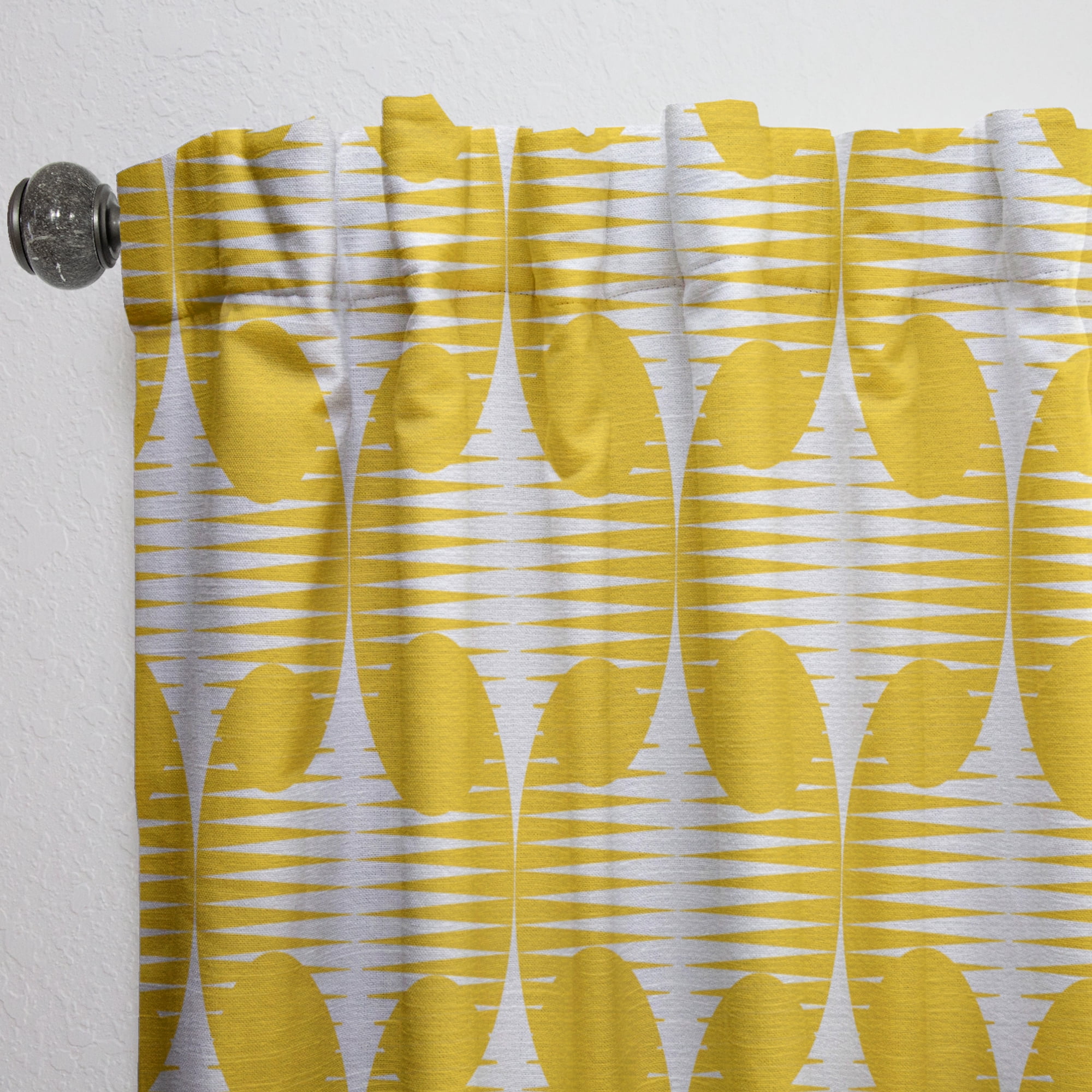Designart 'Abstract Retro Geometric Pattern Design IV' Mid-Century Modern Curtain Panel