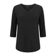 thumbnail image 6 of Texiao 3/4 Length Sleeve Women's Tops V Neck Casual Tunic Tops Basic Shirts Loose Fit Blouse, 6 of 9