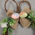 thumbnail image 4 of YOHAVEN 15x11 In Easter Bunny Floral Egg Wicker Wreath, Rustic Wood And Plastic Mixed Construction, Battery-Powered Lights Option, Indoor Outdoor Spring Door Table Decor, Lightweight Reusable Gift, 4 of 5