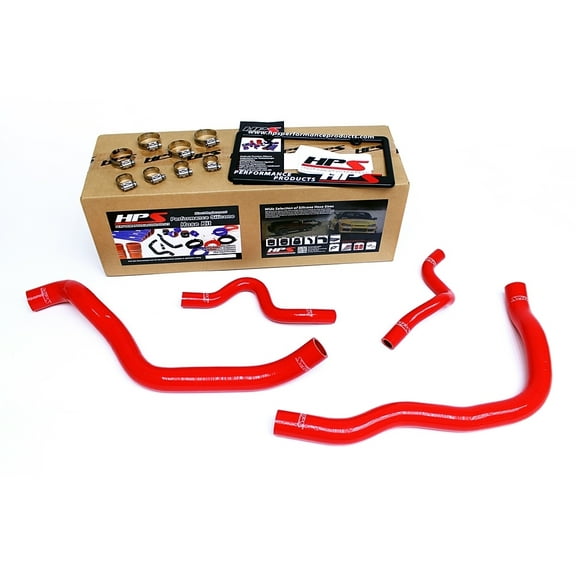 HPS Reinforced Red Silicone Radiator Hose Kit Coolant for Kia 11-15 Optima Hyundai 11-14 Sonata 2.4L