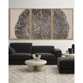 thumbnail image 3 of SHENIFY large 24x36in3pcs Natural Framed Farmhouse Vintage Wall Art Set Gray Wood Tree Ring Spirals Nature Abstract Drawings Rustic Modern Art Decor for Living Room Bedroom, 3 of 6