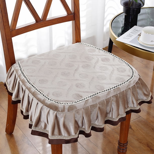 Nvzi Cojín para jardín, terraza, hogar, cocina, oficina, grueso y cómodo, 43 x 45 cm (beige)