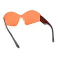 thumbnail image 4 of Womens Trendy Minimal XL Oversized Rimless Shield Sunglasses Black - Red, 4 of 4