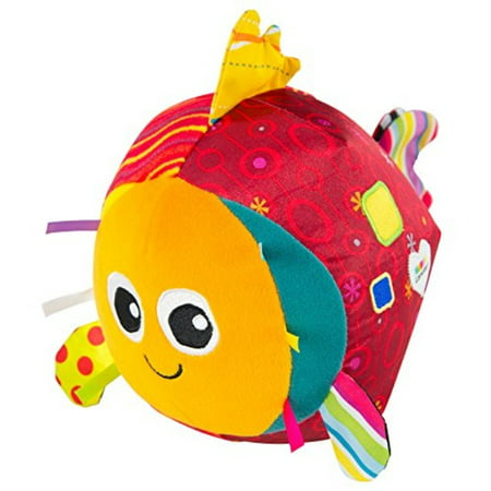 lamaze - rolling rosa toy, help baby reach, push, and get crawling by supporting tummy time with bright colors, easy motion, and fun chimes, 6 months and
