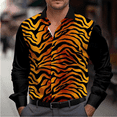 thumbnail image 2 of Camisa informal con estampado de cebra y leopardo para hombre, camisa con estampado 3D, para vacaciones en la calle, con solapa, manga larga, elástica, talla 5XL, 2024, 2 of 5
