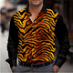 thumbnail image 2 of Camisa informal con estampado de cebra y leopardo para hombre, camisa con estampado 3D, para vacaciones en la calle, con solapa, manga larga, elástica, talla 5XL, 2024, 2 of 5