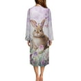 thumbnail image 2 of Yuyamidu Easter Egg Bathrobe for Women Rabbit Robe with Front Zipper Comfortable Mid-Calf Length Robes Size 4XL Female Sleepwear Ladies Long Elegant Night Robes, Purple, 2 of 7