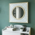 thumbnail image 1 of Aspire Home Accents 6947 Daria Square Wall Mirror, Brown, 1 of 1