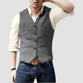 thumbnail image 2 of Nmnitkp Men's V-Neck Suit Vests Slim Fit Casual Business Formal Herringbone Tweed Wool Waistcoat Wedding Groomsmen Suit Vest, 2 of 6