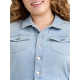 thumbnail image 3 of Terra & Sky Women's Plus Size Mini Utility Dress, Sizes 0X-5X, 3 of 4