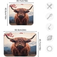 thumbnail image 3 of Highland Cow Dish Drying Mat, Absorbent Microfiber Pad Protector For Kitchen Counter Top Mat Dish Drainboard 16x18in Home Decor, 3 of 7