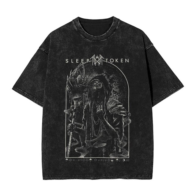 Hombres Mujeres Sleep Heavy Band Tokens Camiseta Impresa Lavada Vintage Novedad Camisetas