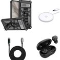 thumbnail image 1 of Accessories Bundle for Google Pixel 7a - (Black) Heavy Duty Armor Rugged Magnetic Mount Stand Case, Earbuds, 15W Magnetic Wireless Charger, Digital LED USB-C to USB-C Cable (3.3 Feet), 1 of 6