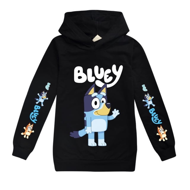Bluey Kids Niños Niñas Sudadera con Capucha Informal Sudadera con Capucha Jersey Tops-Negro-160cm brillar Electrónica