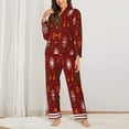 thumbnail image 3 of Disketp Pajamas Set Long Sleeve Sleepwear Womens Button Down Nightwear Pj Sets-Merry Christmas, 3 of 9