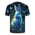 thumbnail image 4 of Floleo Mens Casual Easter Bunny T-Shirt Funny 3D Pattern Printed Graphic Tees for Men Summer Short Sleeve Round Neck Basic T Shirts, 4 of 5