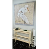 Unfinished Pine Narrow Shaker Console Sofa Wall Table With 2 Shelves- 36" long x 7.5" deep x 30" tall