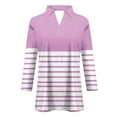 thumbnail image 4 of Htigea Shirts for Women 3/4 Sleeve Summer Tops Lapel Solid Color Business Casual Collared Shirts Dressy Blouses Pink,S, 4 of 5