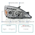 thumbnail image 4 of Spec-D Tuning Chrome Housing Clear Lens Projector Headlights Compatible with 2003-2007 Honda Accord 2/4Dr, Left + Right Pair Headlamps Assembly, 4 of 6