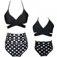 thumbnail image 3 of 2-12Y Girls' Two Piece Swimsuit Ruffle Tummy Control Bathing Suit Neck Bikini Swimwear for Baby Kids Little Gilrs, 3 of 4