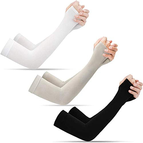 Ladiery 3/6 Pairs UV Sun Protection Cooling Arm Sleeves - UPF 50 Compression Long Arm Cover for Men & Women for Biking, Gardening, Driving, Fishing, Golf, Hiking