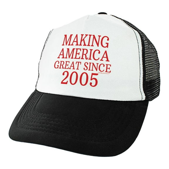 ThisWear 21st Birthday Gifts Making America Great Since 2005 Conservative Hat Political Gifts USA Trucker Hat Black