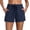 #A2042:1 Pack, Navy Blue, variant on Cadmus Women's Casual Comfy 9" Bermuda Shorts Yoga Walking Running Drawstring Shorts with Pockets
