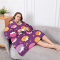 thumbnail image 5 of Oversized Wearable Blanket Hoodie,Cute Hedgehogs and Pioneer Flower Pattern Sherpa Blanket Hoodie with Super Pockets,Super Warm Fuzzy Pullover for Women & Men, 5 of 6