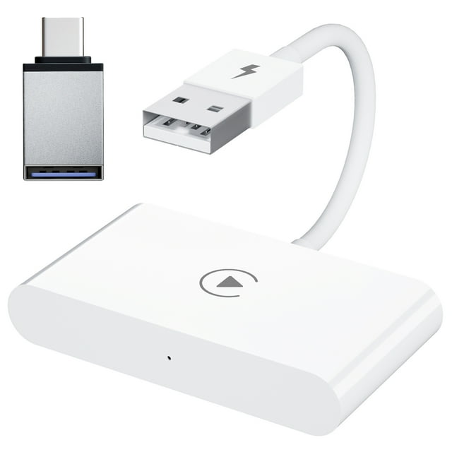 yeacher Wireless CarPlay Adapter for iPhone, AI-Powered Smart Box, White - Compatible with iPhone 6 & Above, iOS 10+, Compact Design, 5V Input/Output, Low Power Consumption