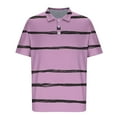 thumbnail image 3 of fatyb Men's Striped Shirts Casual Short Sleeve Golf Shirts for Men Summer Lightweight Collared T Shirts, 3 of 5