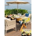 thumbnail image 6 of 54x80 Inch Outdoor Tablecloth with Umbrella Hole Zipper Rectangle Spring Rectangular Tablecloths Outside Waterproof Brown Vintage Birds Cages Eggs Flowers Herbs Patio Table Cover for Picnic Party, 6 of 8