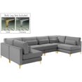 thumbnail image 1 of Meridian Furniture - Section Modulaire en Velours Gris Julia (6 Boîtes), 1 of 2