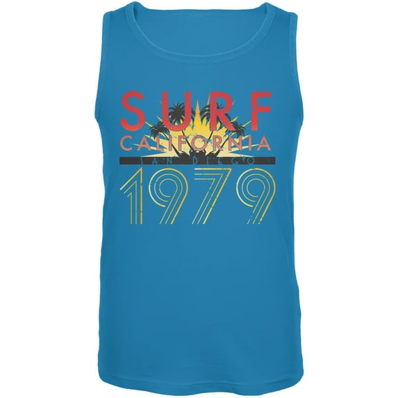 Cali Surf 1979 Turquoise Adult Tank Top