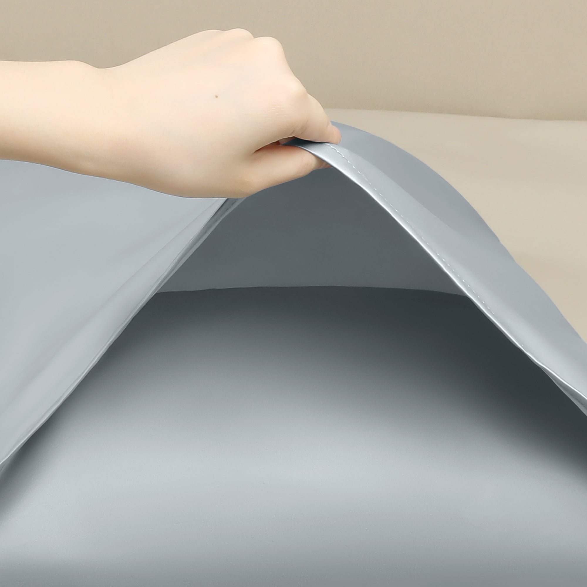 Unique Bargains Satin Pillow Case Cooling Pillowcases with Envelope Closure Queen Gray