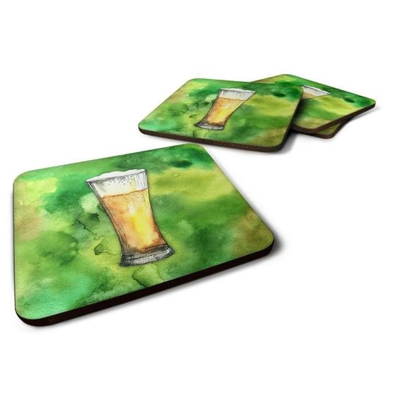 Caroline's Treasures Irish Beer Tall Foam Coaster Set of 4, 3.5, Multicolor
