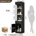thumbnail image 5 of MEISSALIVVE Black Glass Display Cabinet, 3 - Tier Curio Cabinet with 7 - Color LED Lights, 70.87''H Display Case w/Storage Shelf for Collectibles, Trophies, 5 of 8