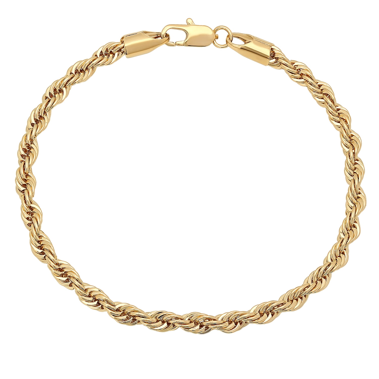 4mm 24k Yellow Gold Plated Twisted Rope 